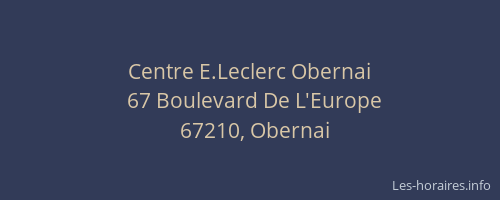 Centre E.Leclerc Obernai