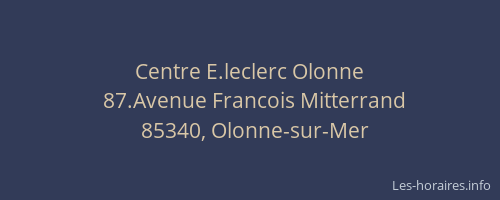 Centre E.leclerc Olonne
