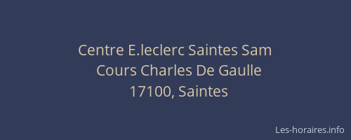 Centre E.leclerc Saintes Sam