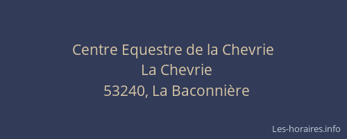 Centre Equestre de la Chevrie