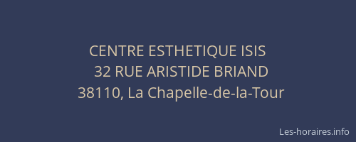 CENTRE ESTHETIQUE ISIS