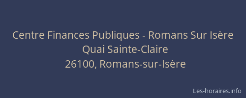 Centre Finances Publiques - Romans Sur Isère