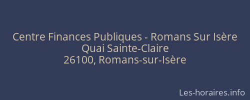 Centre Finances Publiques - Romans Sur Isère