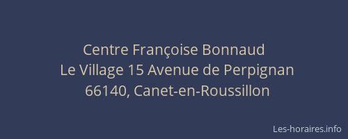Centre Françoise Bonnaud