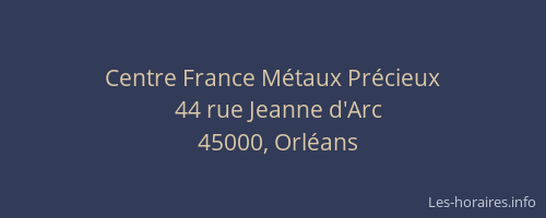 Centre France Métaux Précieux