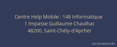 Centre Help Mobile : 148 Informatique