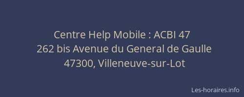 Centre Help Mobile : ACBI 47