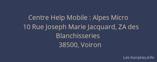 Centre Help Mobile : Alpes Micro