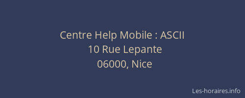 Centre Help Mobile : ASCII