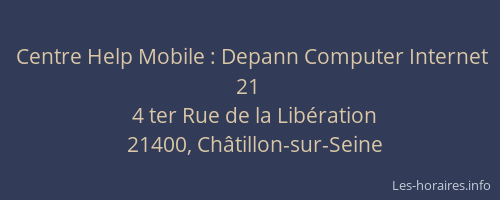 Centre Help Mobile : Depann Computer Internet 21