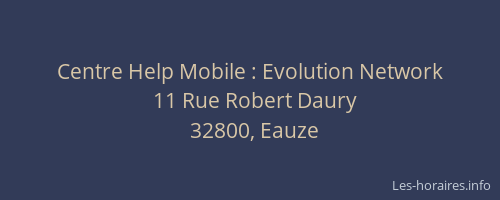 Centre Help Mobile : Evolution Network