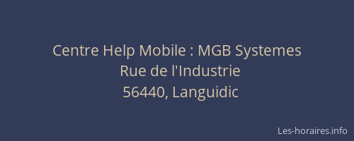 Centre Help Mobile : MGB Systemes