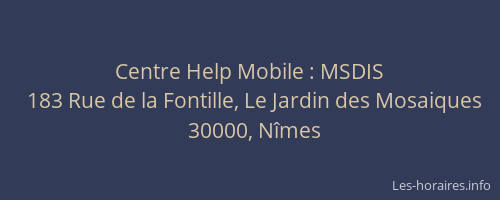 Centre Help Mobile : MSDIS
