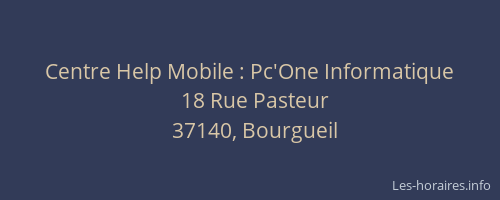 Centre Help Mobile : Pc'One Informatique