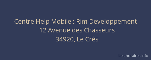 Centre Help Mobile : Rim Developpement