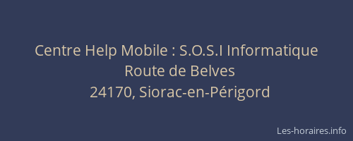 Centre Help Mobile : S.O.S.I Informatique