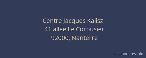 Centre Jacques Kalisz