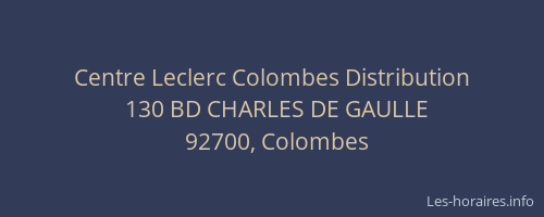 Centre Leclerc Colombes Distribution