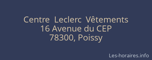 Centre  Leclerc  Vêtements