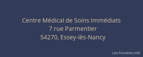 Centre M&eacute;dical de Soins Imm&eacute;diats