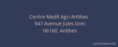 Centre Medit Agri Antibes