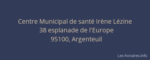 Centre Municipal de santé Irène Lézine