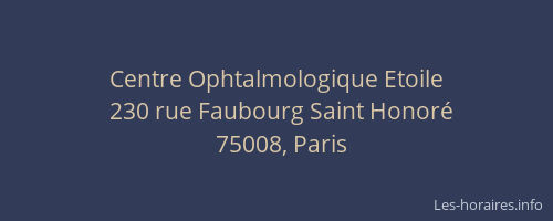 Centre Ophtalmologique Etoile