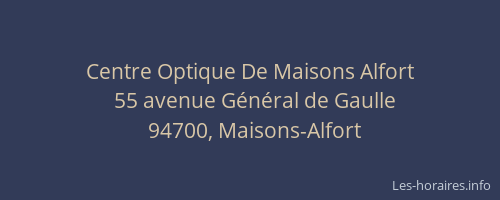 Centre Optique De Maisons Alfort