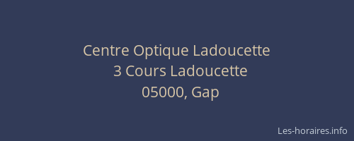 Centre Optique Ladoucette