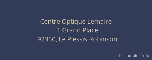Centre Optique Lemaire