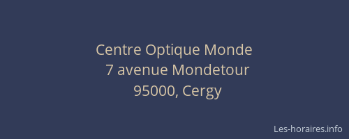 Centre Optique Monde