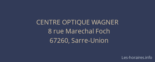 CENTRE OPTIQUE WAGNER