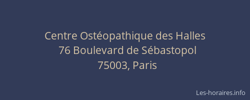 Centre Ostéopathique des Halles