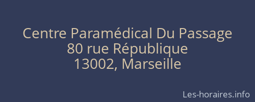 Centre Paramédical Du Passage