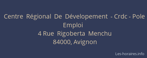 Centre  Régional  De  Dévelopement  - Crdc - Pole Emploi