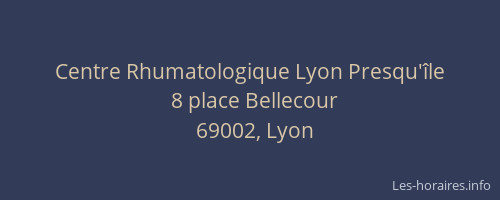 Centre Rhumatologique Lyon Presqu'île