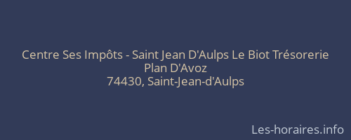 Centre Ses Impôts - Saint Jean D'Aulps Le Biot Trésorerie