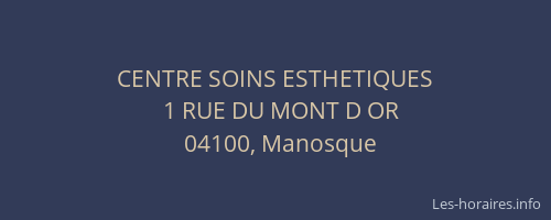 CENTRE SOINS ESTHETIQUES
