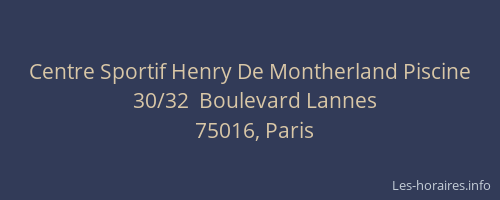 Centre Sportif Henry De Montherland Piscine