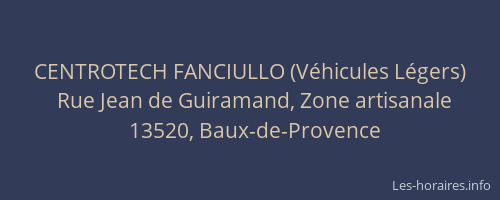 CENTROTECH FANCIULLO (Véhicules Légers)