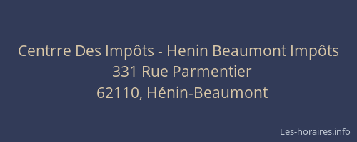 Centrre Des Impôts - Henin Beaumont Impôts