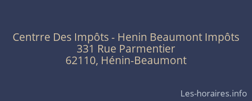 Centrre Des Impôts - Henin Beaumont Impôts