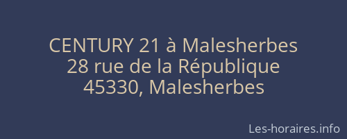 CENTURY 21 à Malesherbes