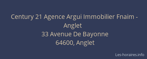 Century 21 Agence Argui Immobilier Fnaim - Anglet