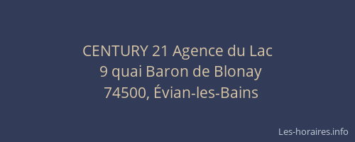 CENTURY 21 Agence du Lac