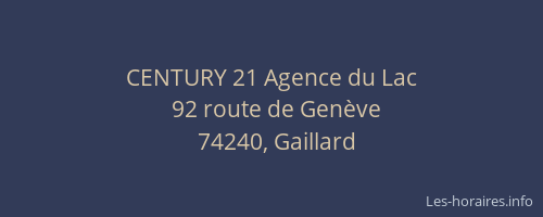 CENTURY 21 Agence du Lac