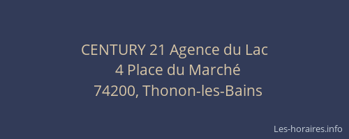 CENTURY 21 Agence du Lac
