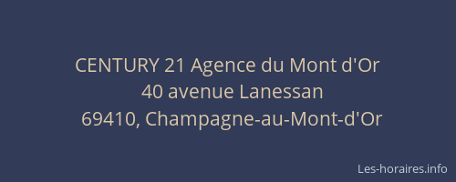 CENTURY 21 Agence du Mont d'Or
