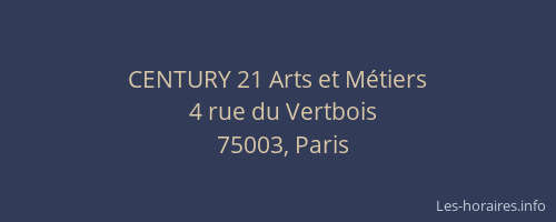 CENTURY 21 Arts et Métiers