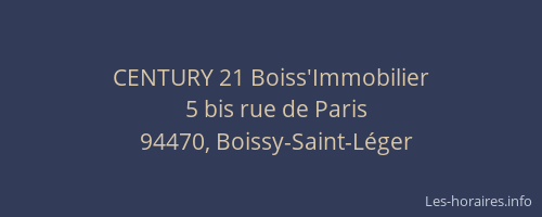 CENTURY 21 Boiss'Immobilier